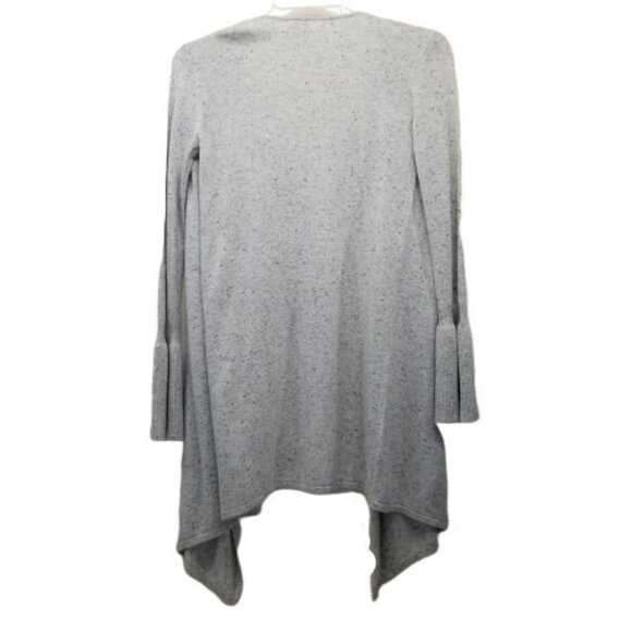 Moth XS Cardigan Sweater Gray Wool‎ Cashmere Waterfall Draped Open Front LYRA - Picture 3 of 6